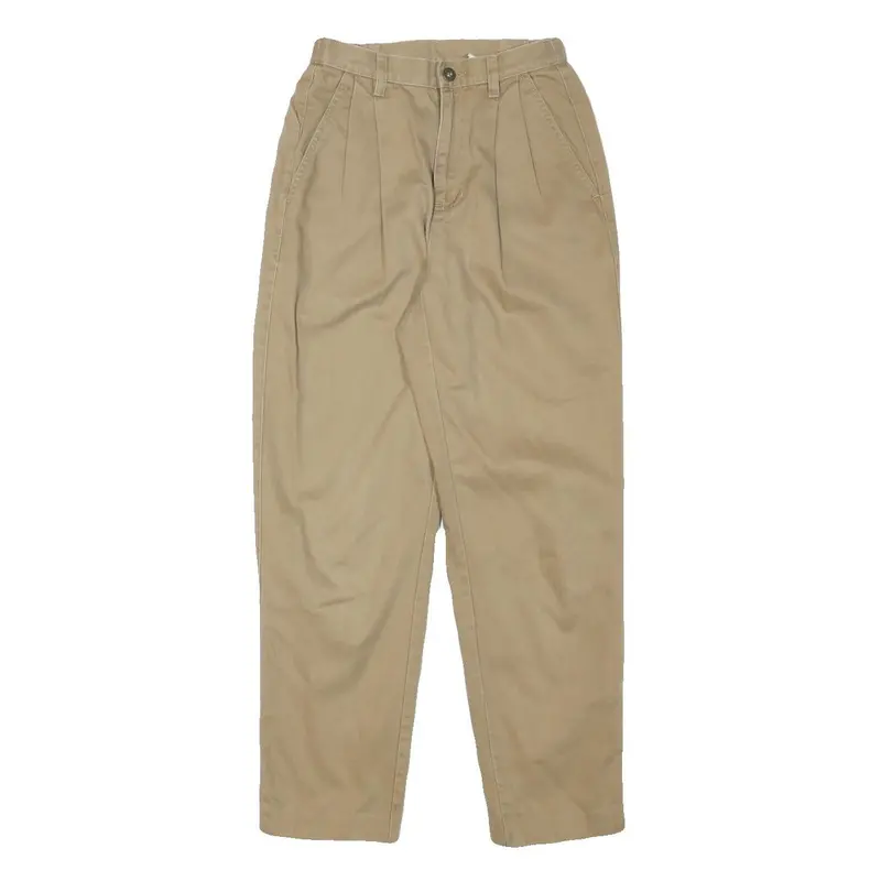 Liz Claiborne Womens Cotton Blend Beige Relaxed Trousers W23 L27 Casual 1