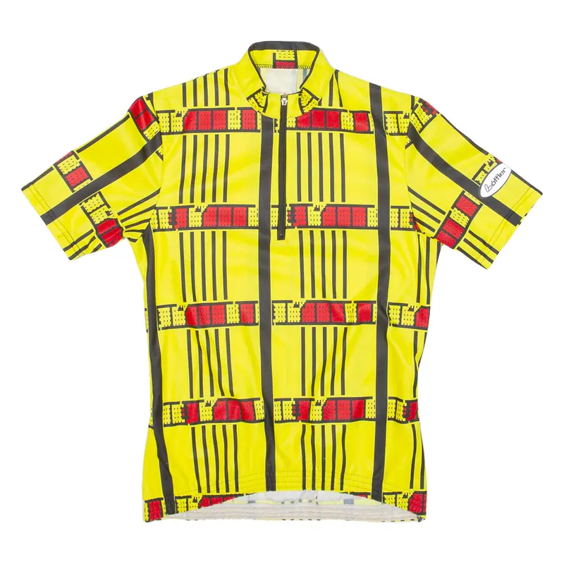 Loffler Cycling Shirt Womens Jersey Yellow 1/4 Zip Xs 1