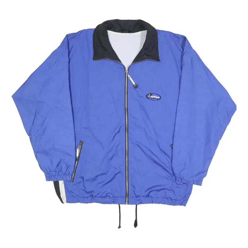 Loffler Mens Blue & Black Sports Jacket Xl Polyester Blend Zip Up Casual 1