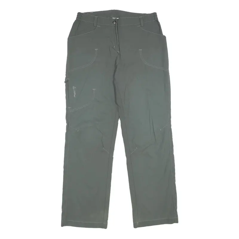 Loffler Womens Regular Fit Green Trousers W28 L32 Outdoor Zip Closure 1
