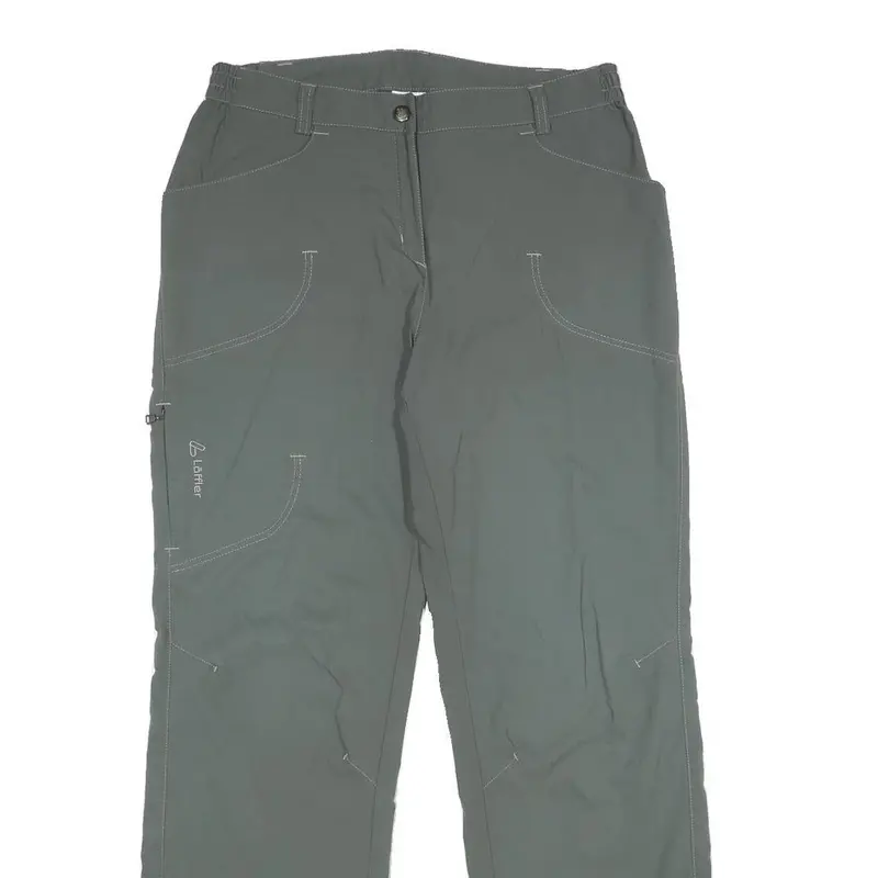 Loffler Womens Regular Fit Green Trousers W28 L32 Outdoor Zip Closure 2