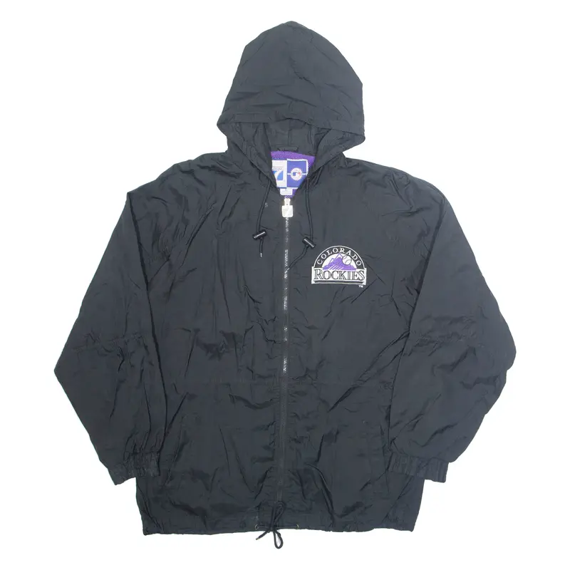 Logo 7 Colorado Rockies Baseball Mlb Mens Jacket Black Usa Hooded L 1