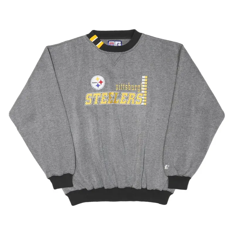 Logo Athletic Mens Grey Pittsburgh Steelers Crew Neck Xl Sweatshirt Cotton Blend 1