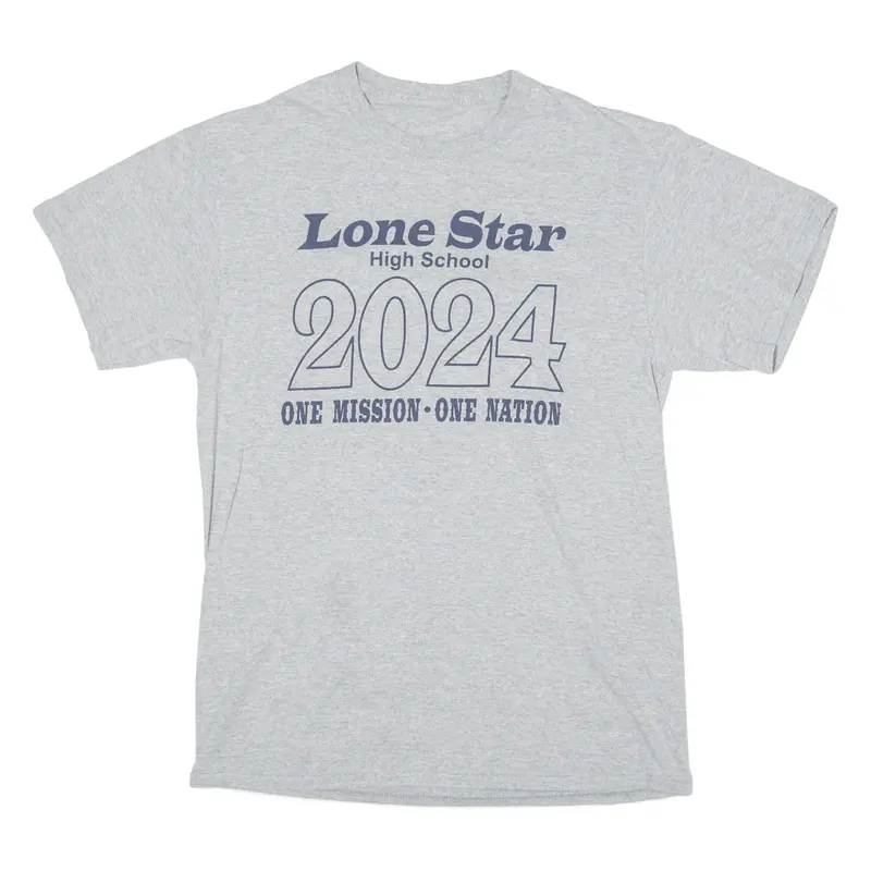 Lone Star High School 2024 Mens T-Shirt Grey Usa Crew Neck S 1