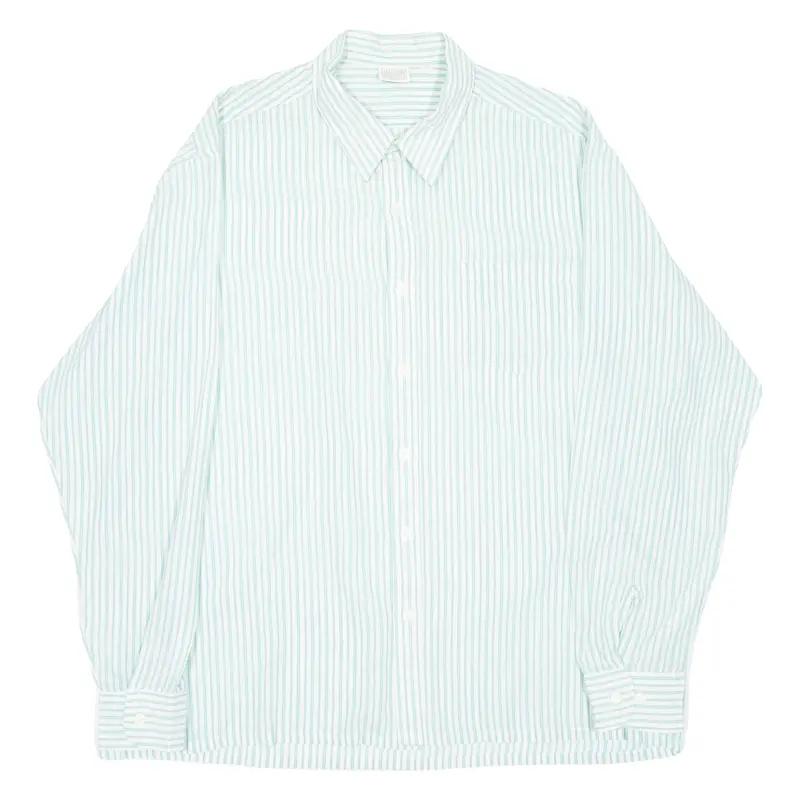 Lord George Mens Shirt Green Striped Long Sleeve 2Xl 1