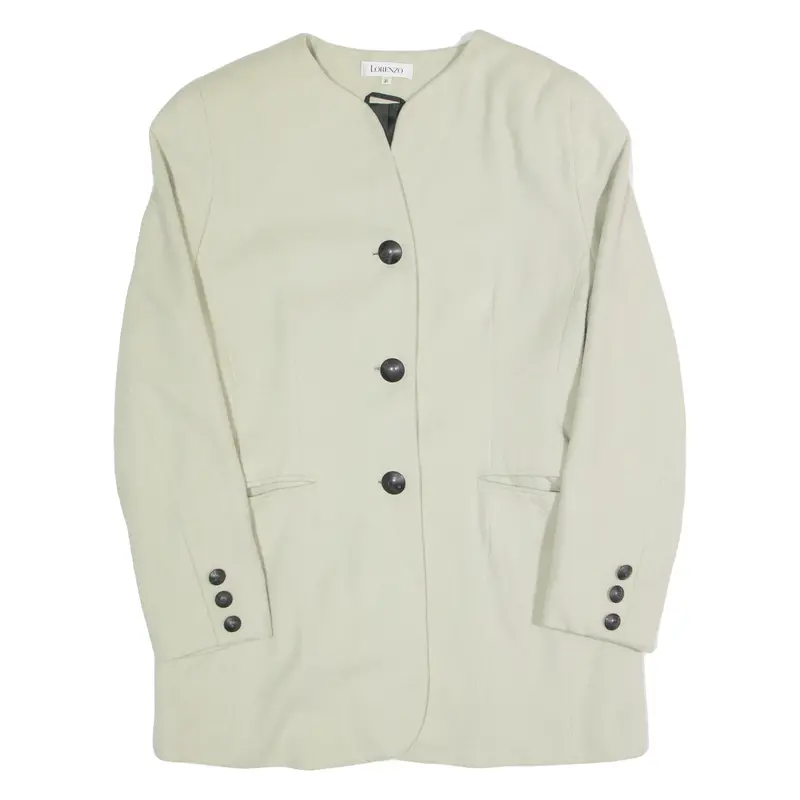 Lorenzo Womens Blazer Jacket Beige Wool M 1