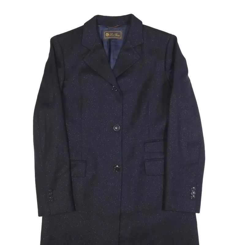 Loro Piana Womens Navy Blue Jacket S Synthetic Button Woolblend Classic Formal 2