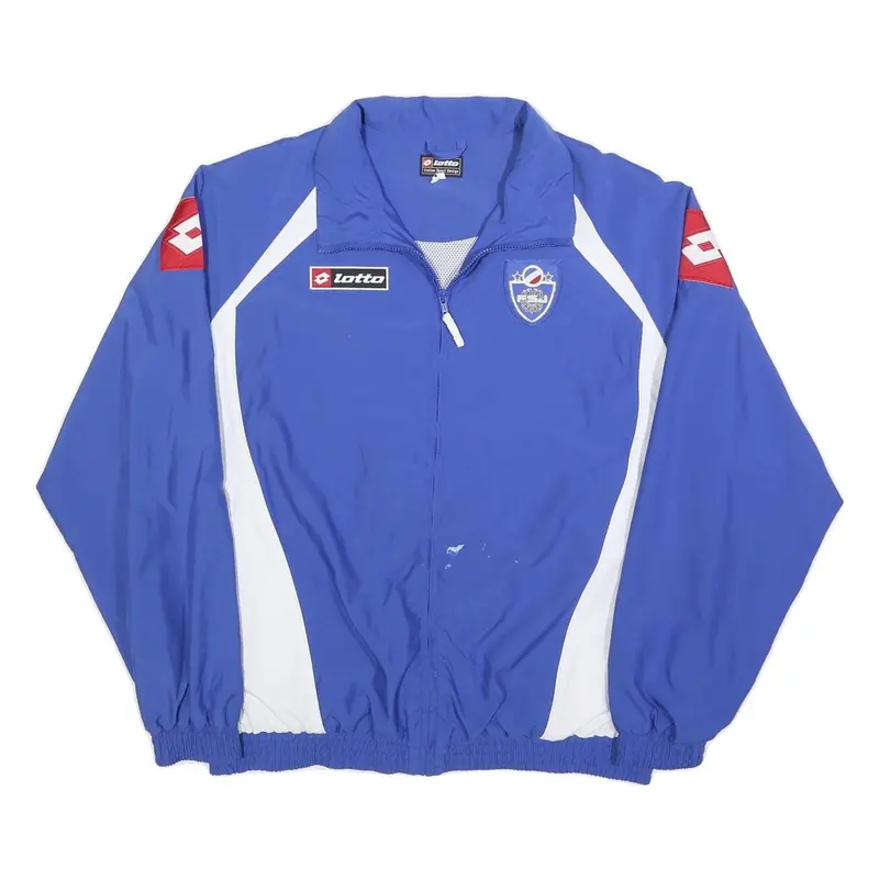 Lotto Mens Blue & White Zip Jacket Xl Polyester Sportswear Logo Casual 1