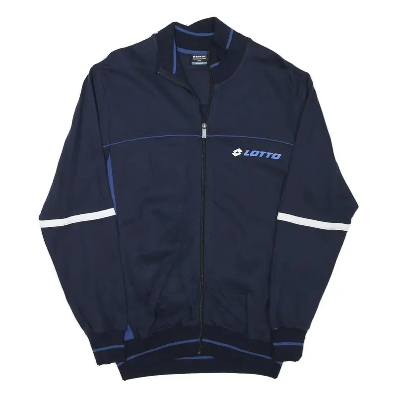 Lotto Mens Navy Blue Track Jacket M Cotton Blend Zip Athletic Sportswear 1