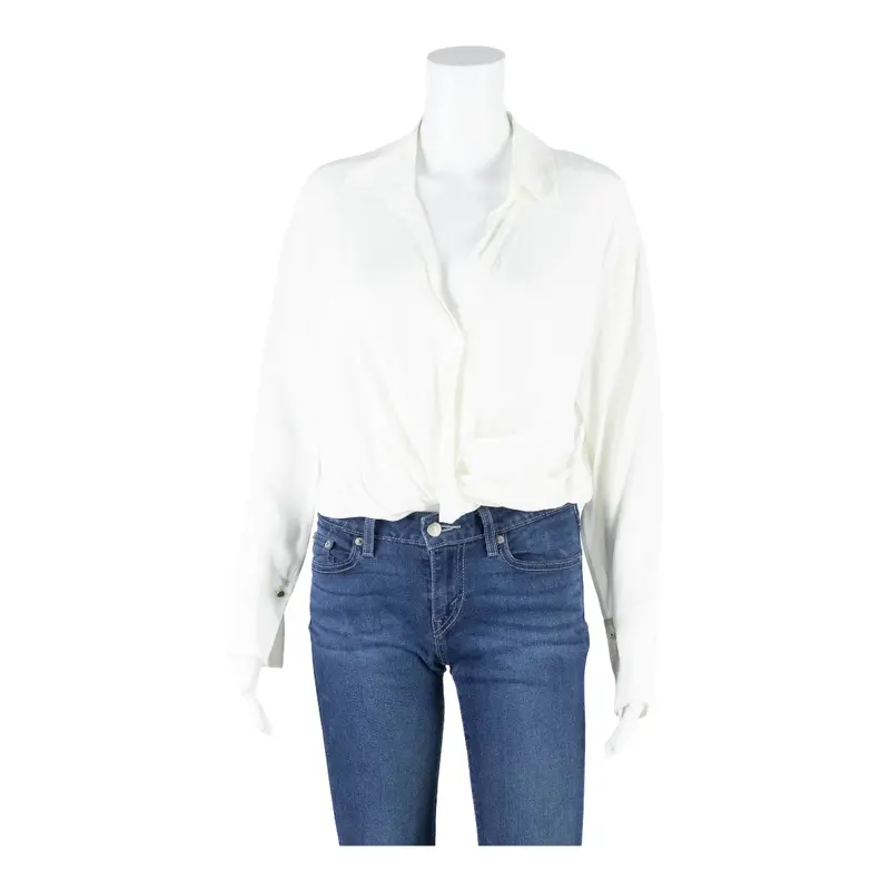 Louis Ortoni Womens Blouse Blue Long Sleeve 90S Uk 16 1