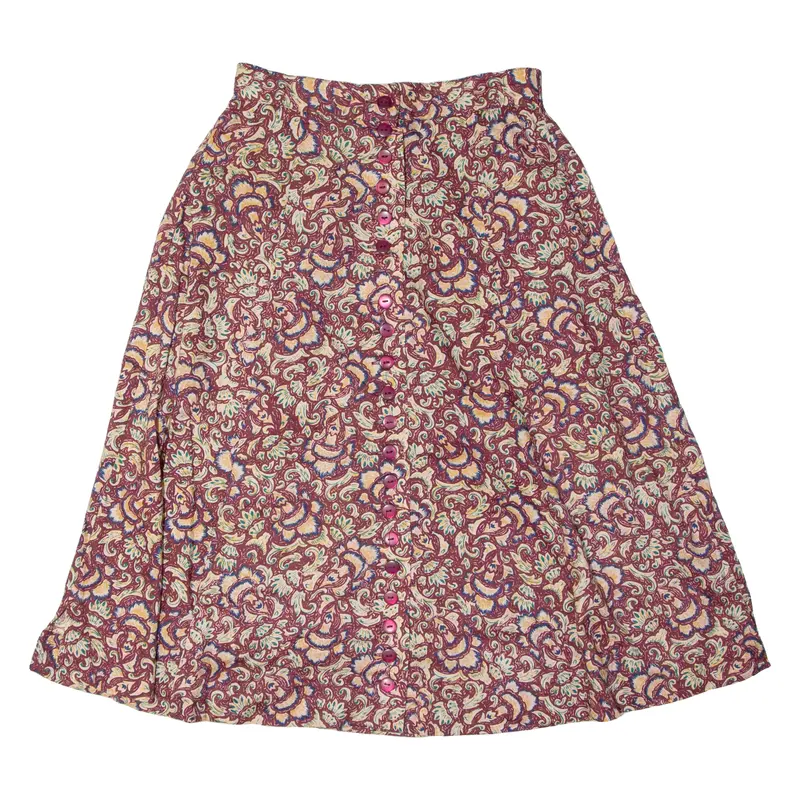 Louise Paris Womens A-Line Skirt Maroon Knee Length Floral M 1