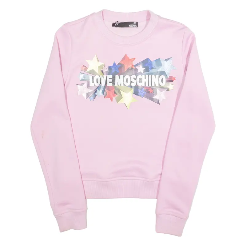 Love Moschino Womens Sweatshirt Pink Uk 8 1