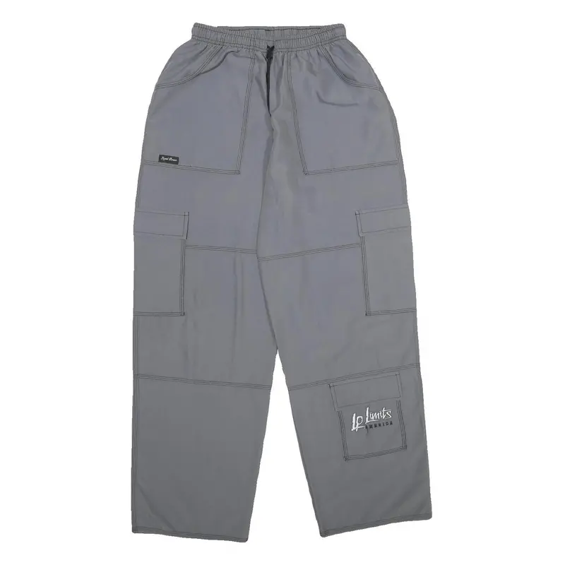 Lp Limits Mens Grey Regular Fit Cargo Trousers W20 L32 Drawstring Casual Pants 1