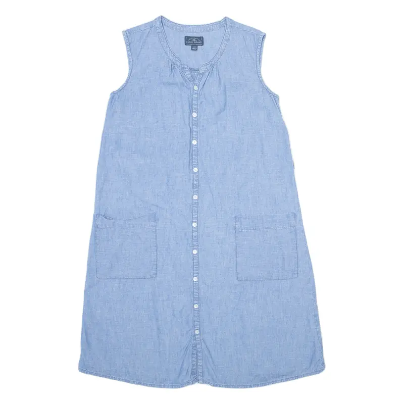 Lucky Brand Oversized Womens Shift Dress Blue Sleeveless Midi Xs 1