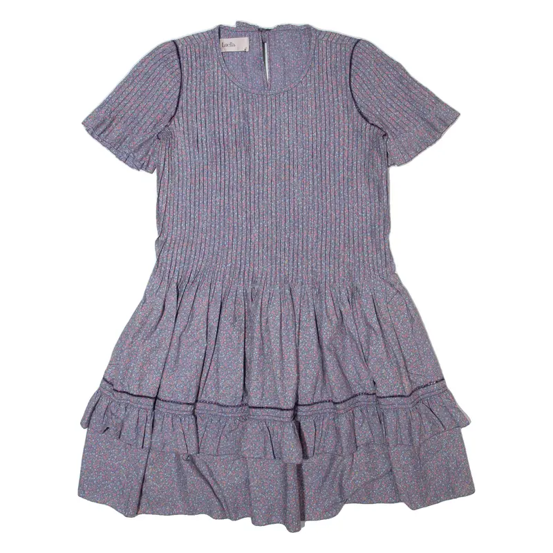 Luella Oversized Womens Fit & Flare Dress Purple Floral Knee Length Uk 8 1