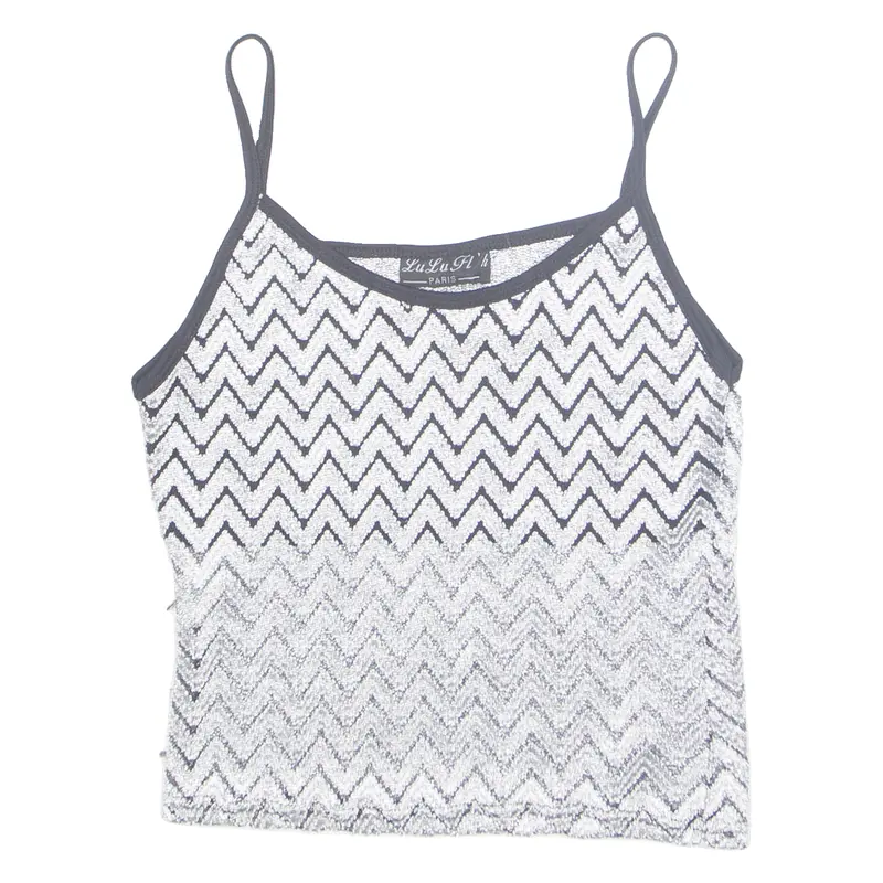 Lulu Fl'h Womens Vest Silver Sleeveless S 1