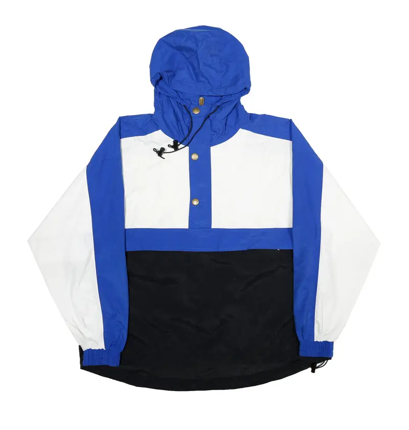 Luna Pier Mens Blue & White Outdoor Nylon Woven Hooded Jacket Xl Colourblock 1
