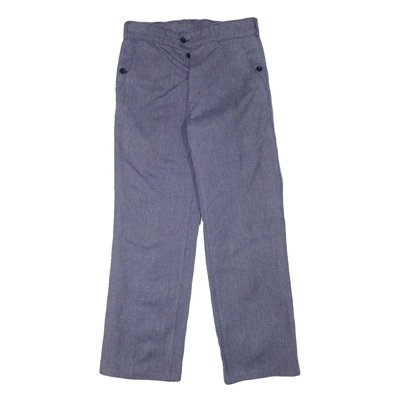 Lutteurs Mens Cotton Blend Blue Regular Straight Trousers W31 L30 Casual Wear 1