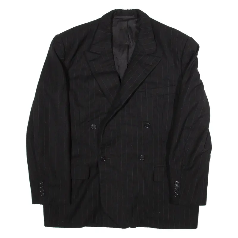 Luzern Mens Blazer Jacket Black Striped M 1