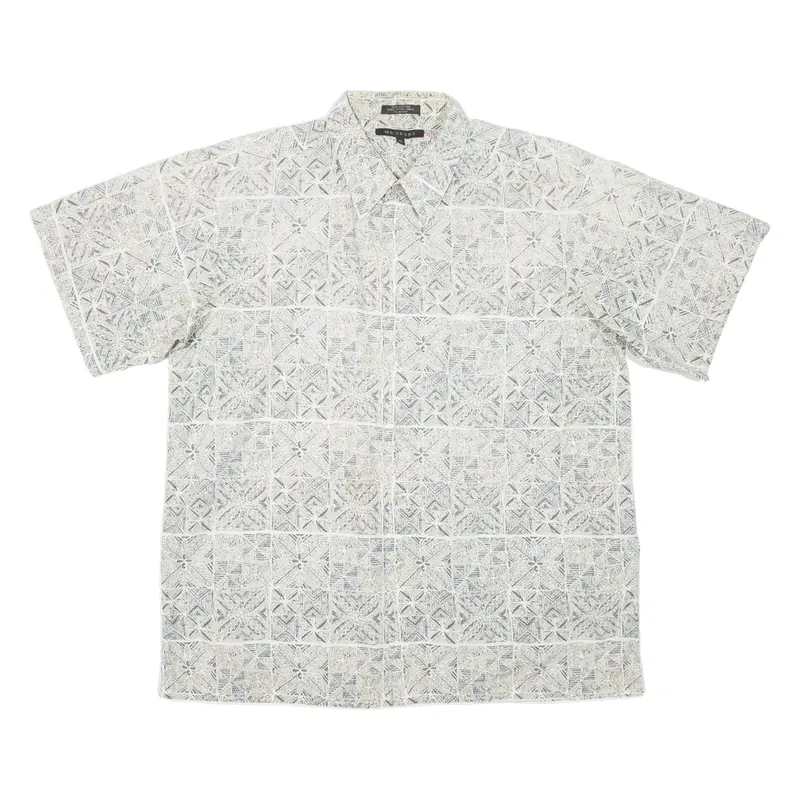 M.E Sport Mens Hawaiian Shirt Grey Floral Xl 1