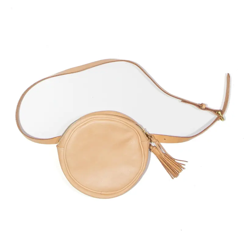 Maad Goods Leather Look Crossbody Bag Beige Womens 1