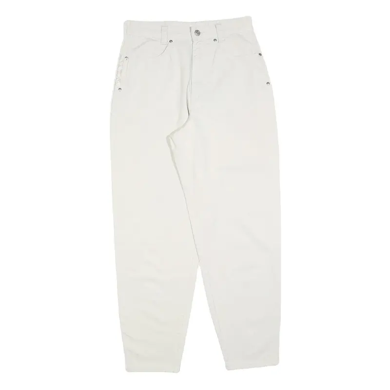 Mac Womens Cotton Blend White Regular Fit Straight Leg Trousers W28 L29 Stylish 1