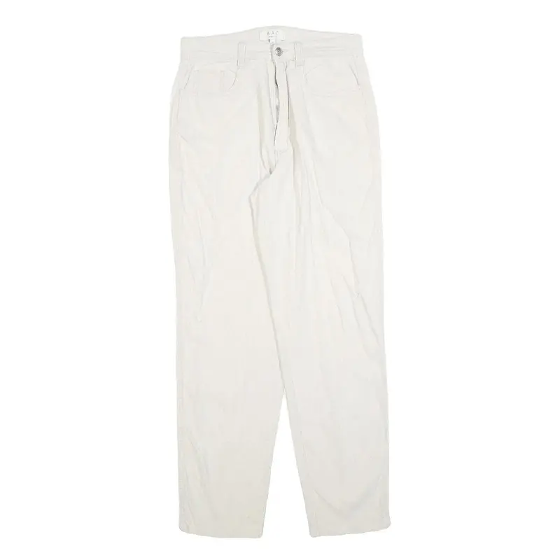 Mac Womens Linen Blend White Regular Fit Straight Leg Trousers W28 L30 Stylish 1