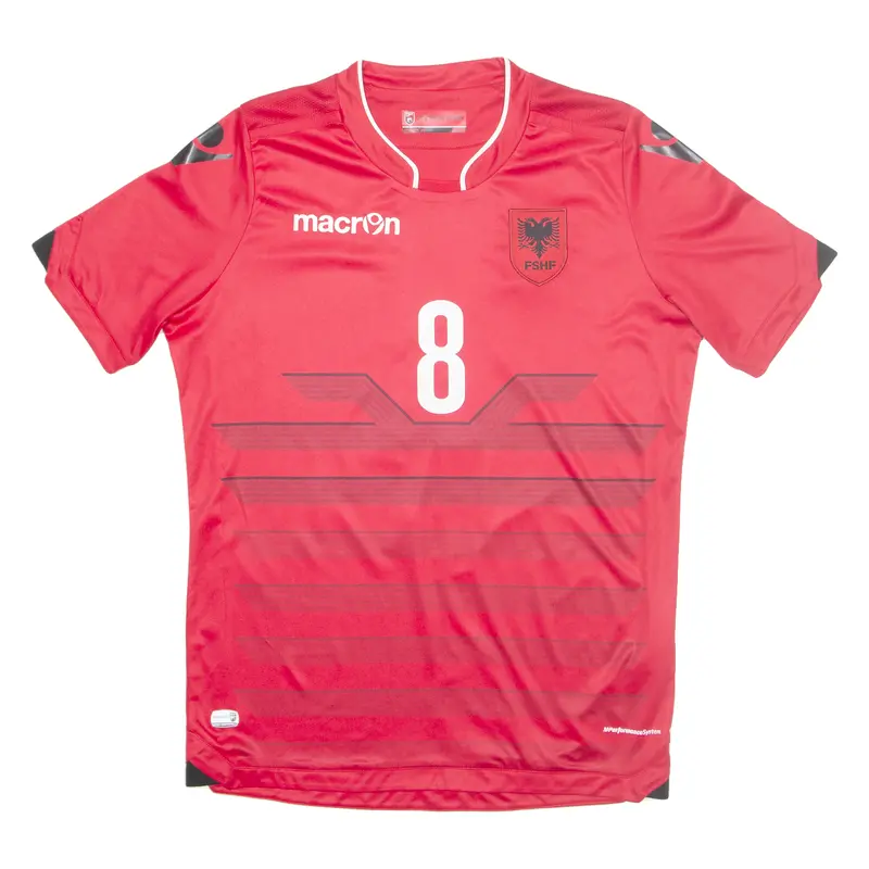 Macron Fshf Mens Football Shirt T-Shirt Red V-Neck S 1