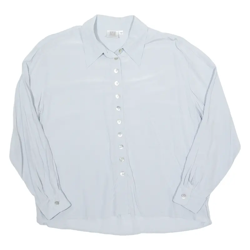 Madeline Womens Blouse Blue Long Sleeve M 1
