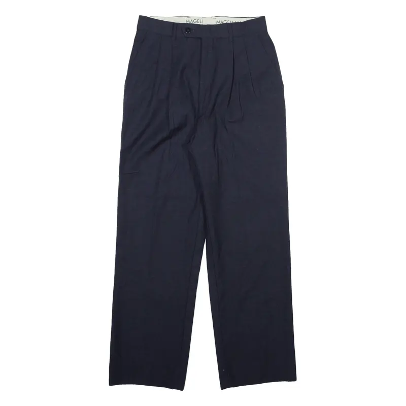 Magellan Mens Trousers Blue Slim Straight Wool W27 L28 1