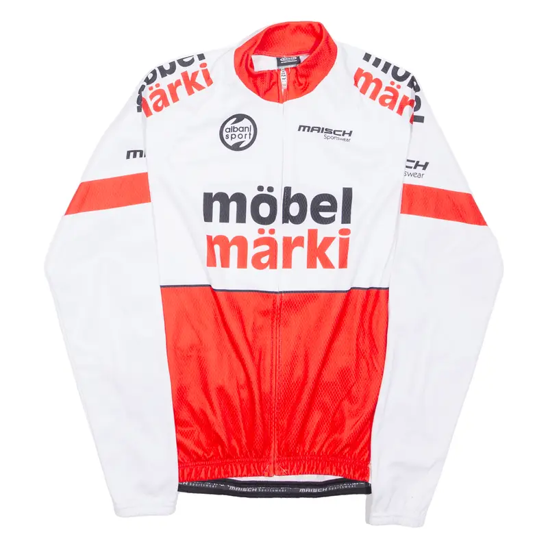 Maisch Full Zip Cycling Shirt Mens Jersey Red Long Sleeve Xs 1