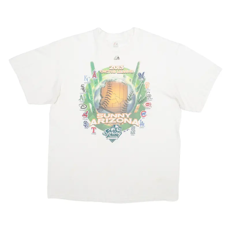 Majestic 2013 Cactus League Spring Training Mens T-Shirt White Usa Xl 1