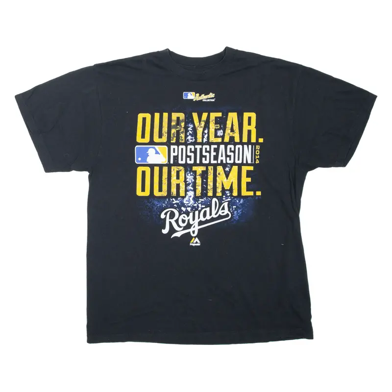 Majestic Baseball Kansas City Royals Mens T-Shirt Black Usa L 1