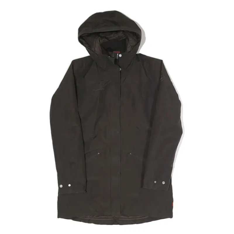 Mammut Womens Black Outdoor Jacket S Polyester Blend Hooded Zip Plain Stylish 1
