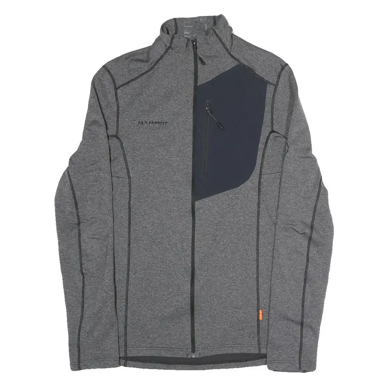 Mammut Womens Grey & Navy Zip Jacket S Polyester Blend Plain Activewear Outdoor 1