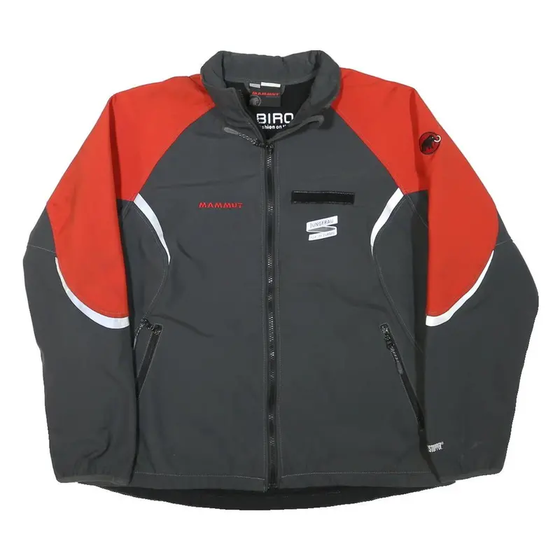 Mammut Womens Grey & Red Outdoor Jacket 2Xl Polyester Blend Zip Windstopper 1