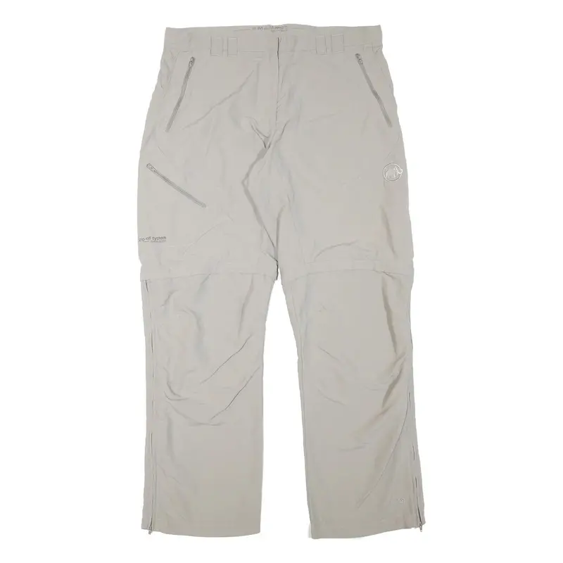 Mammut Womens Polyester Blend Beige Relaxed Zip Trousers W34 L31 Outdoor Casual 1