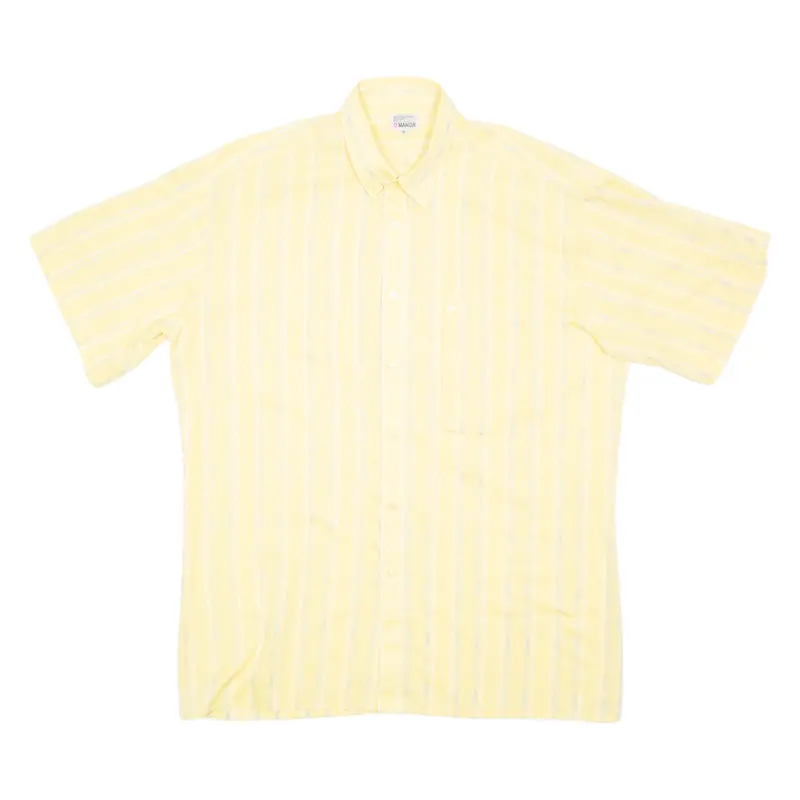 Manda Mens Shirt Yellow Striped M 1