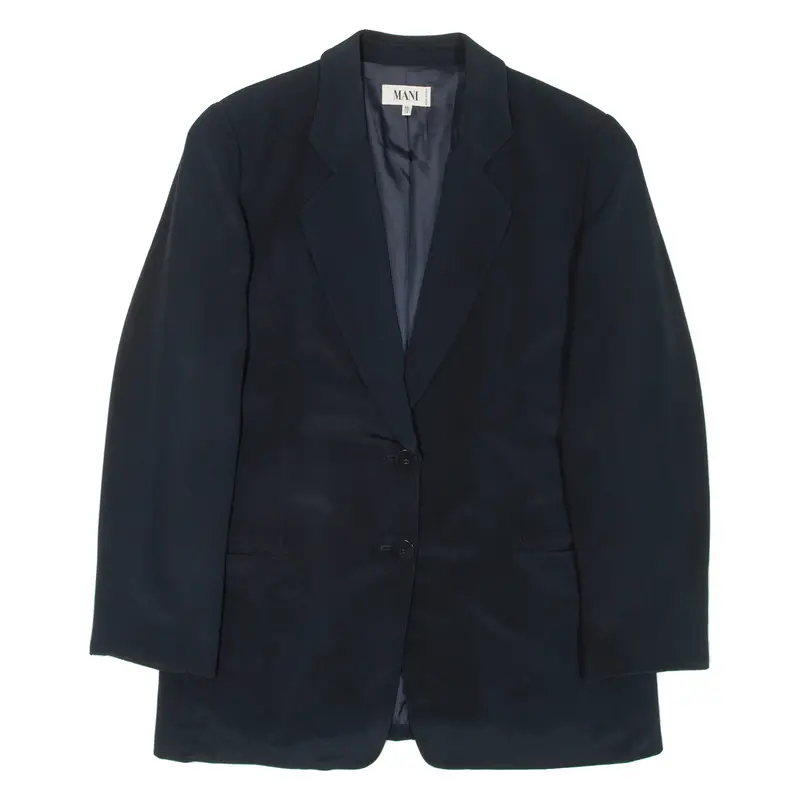 Mani Womens Blazer Jacket Black Knit L 1