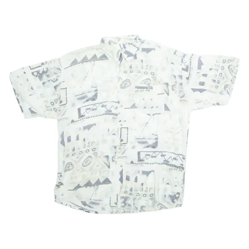 Mantoni Mens Shirt White Crazy Pattern Xl 1