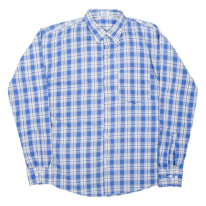 Maple Mens Plain Shirt Blue Striped Long Sleeve S 1