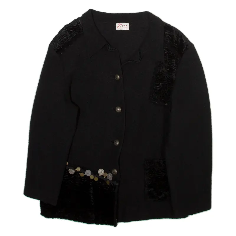 Mara Lea Womens Overcoat Jacket Black Wool S 1