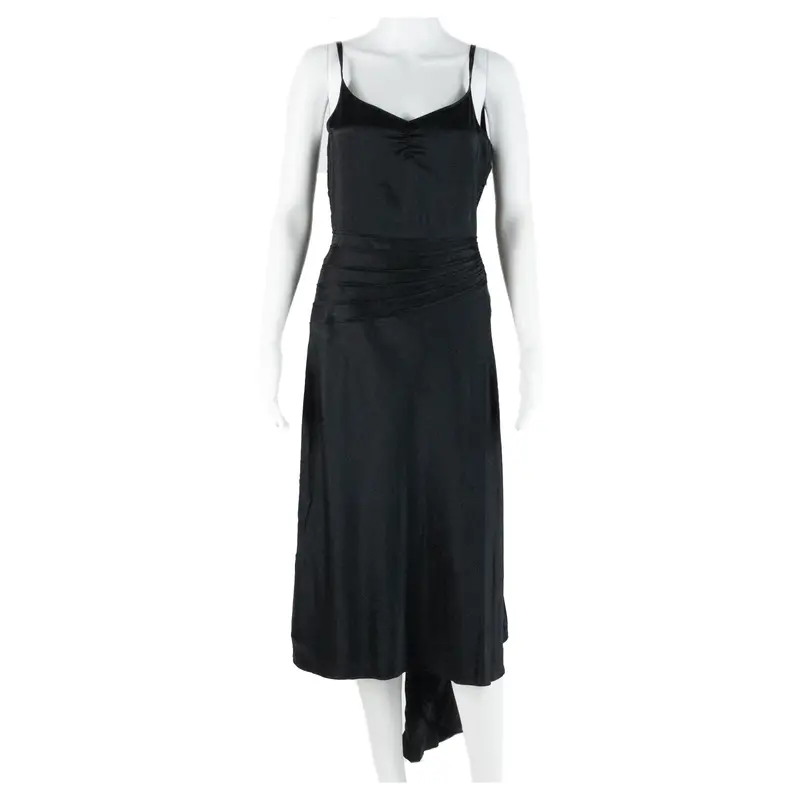 Marc Jacobs Womens Slip Dress Black Silk Sleeveless Knee Length S 1
