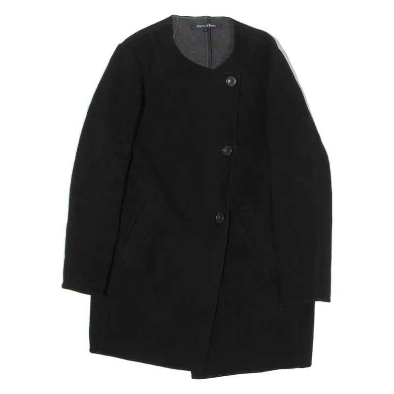Marc O'polo Womens Overcoat Coat Black Wool Uk 6 1