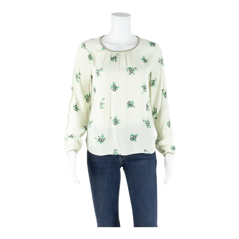 Marc O'polo Womens Printed Top Beige Long Sleeve Floral M 1