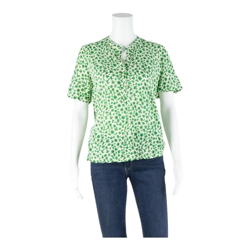 Marc O'polo Womens Printed Top Green V-Neck Floral M 1