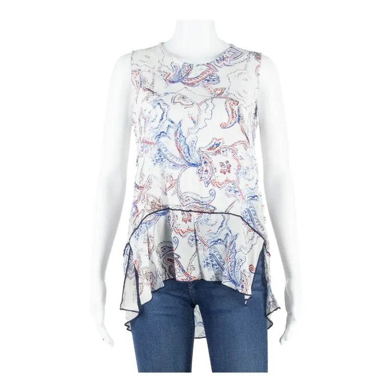 Marc O'polo Womens Printed Vest White Strapless Viscose Crazy Pattern S 1