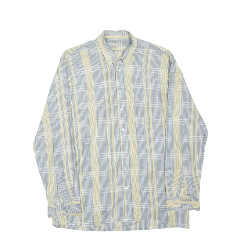 Marc Thombard Mens Shirt Yellow Striped Long Sleeve M 1
