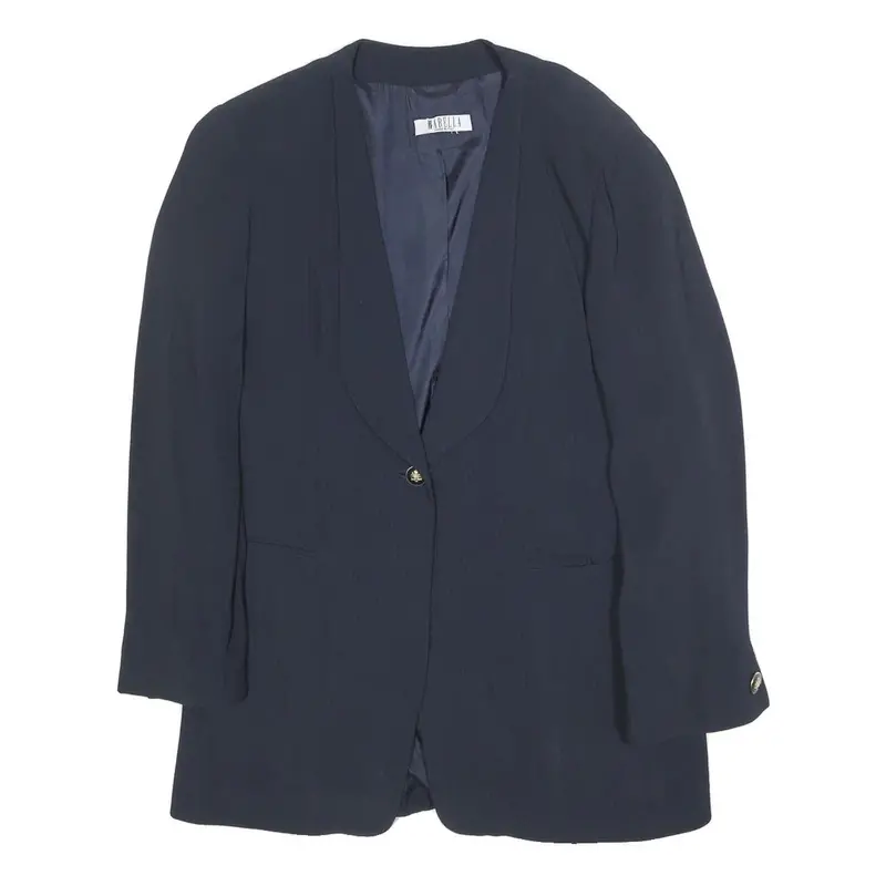 Marella Womens Navy Blue Jacket Uk 14 Viscose Blend Single Button Classic 1