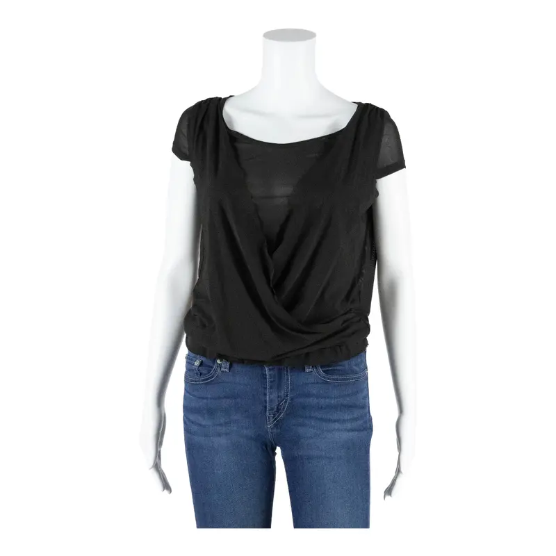 Marella Womens Ruffle Blouse Brown M 1